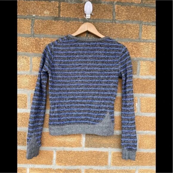 T By Alexander Wang Set Blue Striped Long Sleeve Sweatshirt and shorts XS - Picture 6 of 13